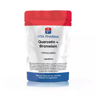 Quercetin + Bromelain 1500mg Tablets VITAPHARMA • £14.99