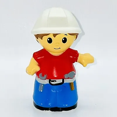 Mega Bloks First Builders Construction Worker Man Boy Figure White Hat Red Shirt • $3.75