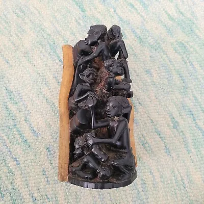 Vintage African Handmade Carved Ebony Live Wood Sculpture Makonde Tree Of Life • $54.50