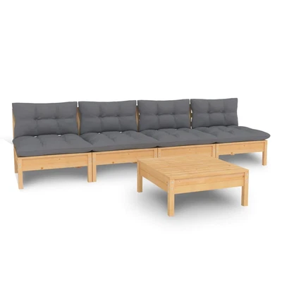 $549.99 • Buy VidaXL Garden Lounge Set Outdoor Sofa Furniture Wooden Patio Setting 5 Piece