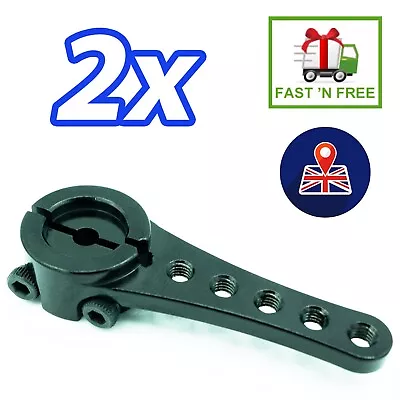 2x Long Steering Servo Horn Arm 25T Teeth 1/10 1/8 1/5 RC Car Aluminium Alloy • £8.89