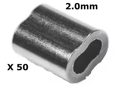 50 X 2mm Wire Rope Nickel Plated Copper Swages Duplex Ferrule • $24