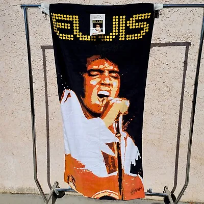 NWT Elvis Presley Beach Towel 29 X 59 RARE Black Concert Portrait Pool Bath Wrap • $89