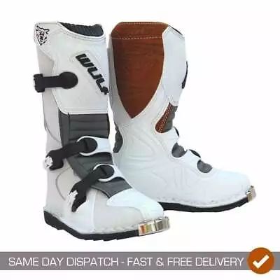 Wulfsport Kids Youth Cub LA Motocross Quad Boots - White • $111.89