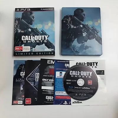 Call Of Duty Ghosts COD PS3 Playstation 3 Game Steelbook Edition + Manual 11F4 • $19.95