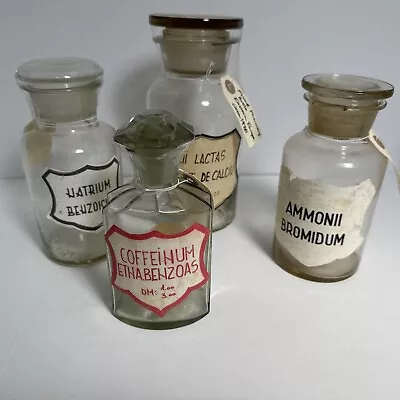 $50 • Buy Vintage Apothecary Jars Pharmeceutical Bottles Set Of 4