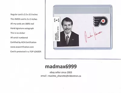 Mike Keenan Philadelphia Flyers AUTOGRAPH AUTO SIGNED INDEX HOCKEY CARD 100% COA • $16.39