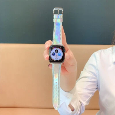 $18.99 • Buy 42/44mm Genuine Leather Apple Watch Band For IWatch Series SE 6 5 4 3 2 1 Strap