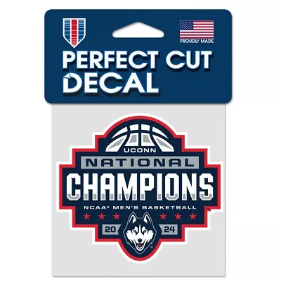 UCONN Huskies Wincraft 2024 Basketball National Champions Perfect Cut Decal 4x4 • $11.99