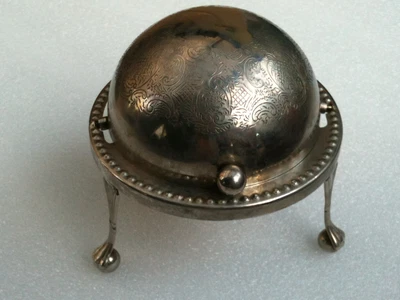 £35 • Buy Vintage Silver Plated Roll Top Dome/Globe Footed Caviar/Butter Serving Dish