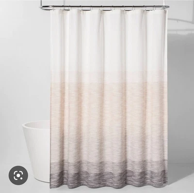 $18.99 • Buy ⚡️Project 62 100% Cotton Woven Beige/Cream Ombre Spacedye Shower Curtain (72x72)
