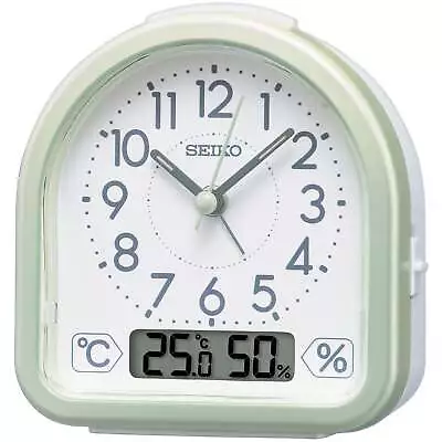 $88.95 • Buy NEW Seiko Evie Analog & Digital Temp Hygro Alarm Clock, Pearl Green, 12cm