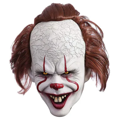£13.99 • Buy Halloween Scary Clown Pennywise IT Full Mask EvilRed Eyes Horror Cosplay Costume