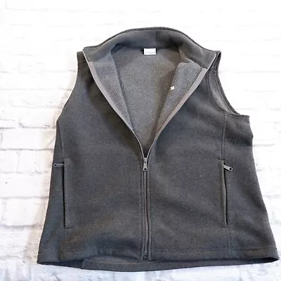 Columbia Gray Polyester Fleece Full Zip Pocketed Mens Sweater Vest L Large • $11.97