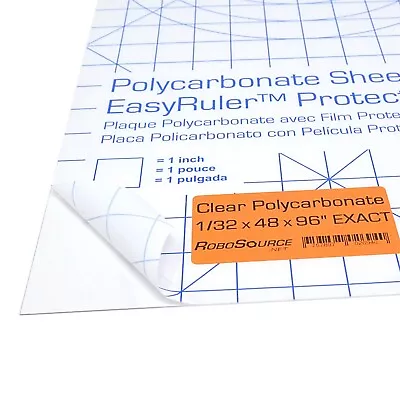 Polycarbonate Plastic Sheet 48  X 96  X 0.030  (1/32 ) Exact With EasyRuler Film • $79.49