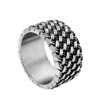 Romantic Vintage Love Interwoven Punk Stainless Steel Men Women Rings Size 8-12 • $12.99