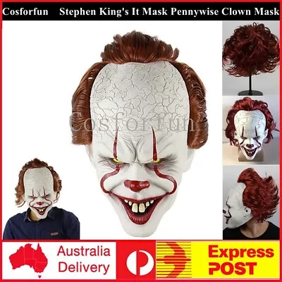 Stephen King's It Mask Pennywise Clown Mask Halloween Cosplay Scary Joker Mask • $27.35