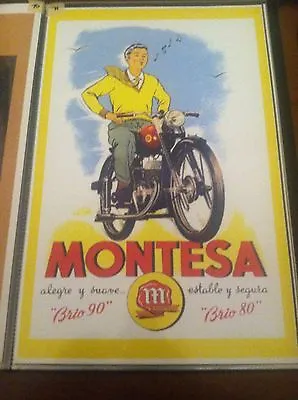 Vintage Montessa Spanish Motorcycle Art Poster Man Cave Garage Art Fathers Day • $15