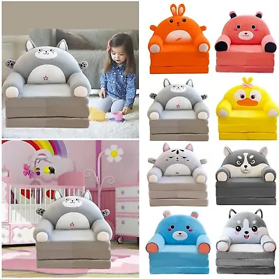 £22.78 • Buy Plush Foldable Kids Sofa Backrest Armchair 2 In 1 Foldable Without Liner Filler