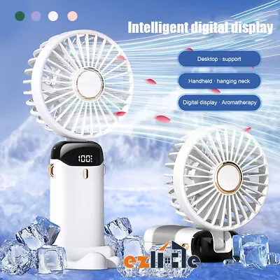 $12.95 • Buy Portable USB Rechargeable Folding Hand Held Fan Desk Cooler Cooling 5 Mode Mini