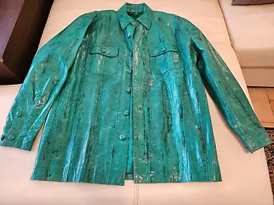 CUSTOM  Genuine Snakeskin Leather Shirt Jacket • $850