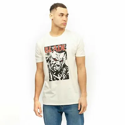 Official Marvel Mens Blade Stare T-shirt White S - XXL • £10.49