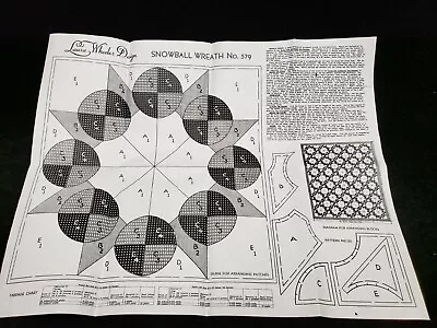 Vintage Quilt Pattern SNOWBALL Wreath Mail Order 1930s Sewing Fabric Project • $8