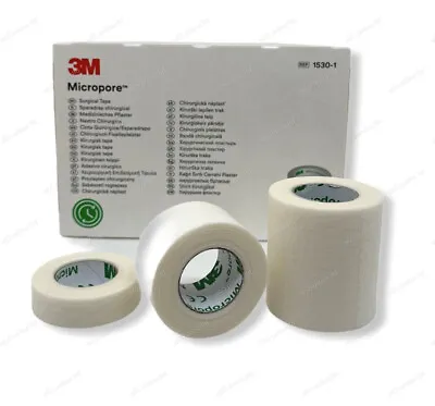 3M MICROPORE SURGICAL TAPE 1.25cm 2.5cm 5cm Medical Eyelash Tape Latex Free • £27.63