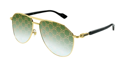$520.60 • Buy Gucci Sunglasses GG1220S  004 Gold Green Man