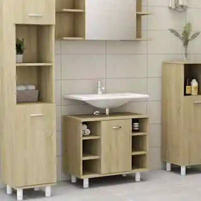 Bathroom Vanity Cabinet Wooden Basin Sink Storage Sonoma Oak 60x32x53.5cm • $78.12
