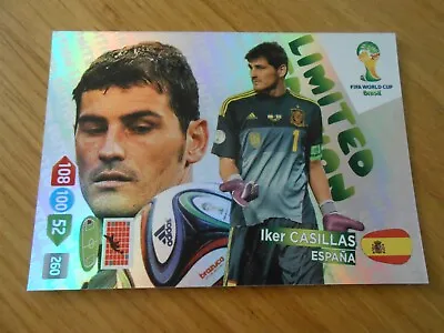 Iker Casillas Spain Panini Adrenalyn Xl World Cup 2014 Limited Edition Card Mint • £2.99