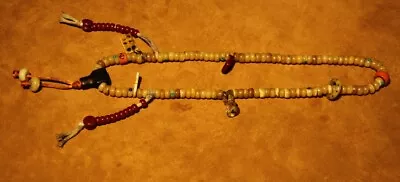 Amazing Tibetan 108P Old Antique Buddhist Antelope Bone Mala Prayer Beads Amulet • $499