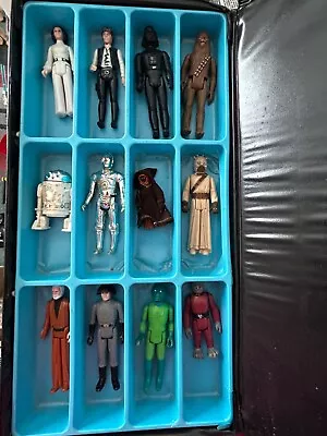 Lot Of 12 Vintage Star Wars Figures 1977-1980 + 1970's Star World Figure Case! • $144.99