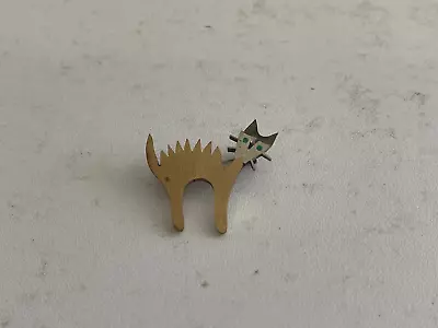 Vintage Mexico Metales Mixed Metal Cat Pin / Brooch • $45