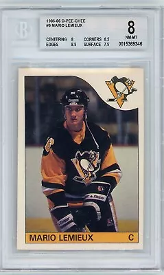 1985/86 OPC O-Pee-Chee Mario Lemieux RC Rookie Card #9 BGS 8 Incredible! • $257.81