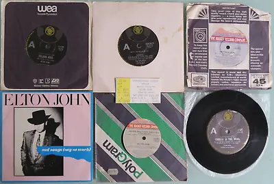 Elton John Australia Pressing 6 X 45 Pop Rock Singles & Concert Ticket 1970s • $15.44
