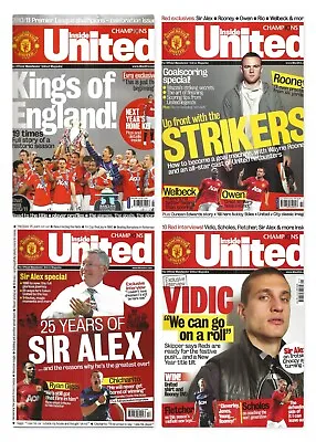 4 Copies Of Inside United The Official Man Utd Football Magazine 2011-2012 • £2