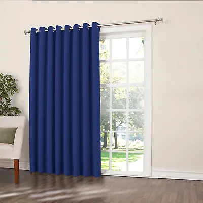 Blackout Eyelet Door Curtains Ready Made Thermal Ring Top Single Curtain Panel • £12.99