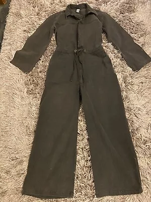 H&m Black Demin Boiler Suit Jumpsuit Sz Xs 8 10 • $12.62