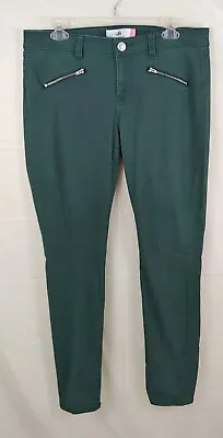 Cabi Womens Jeans Sz 10 Dark Green Skinny Zip Pockets Stretch Jegging Medium • $25.07