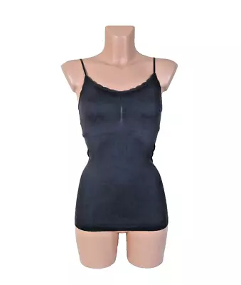 VICTORIAS SECRET NWT Womens Dark Gray Shelf Bra Lace Trim Camisole Top Size S • $13.99