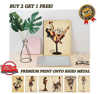 Sailor Jerry Vintage Tattoo Premium METAL Poster Art Print Plaque Gift • £12.95