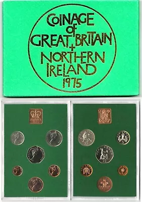 Royal Mint Proof Coinage Of Great Britain & Northern Ireland 1975 UK Coin Set • £18.95