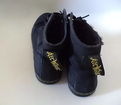 Dr. Martens Air Wair Bouncing Soles Black Canvas Shoreditch Boots Teens Size 6 • $37