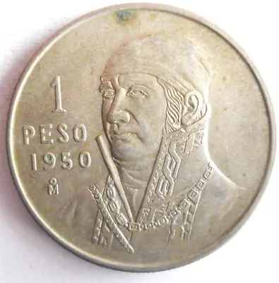 1950 MEXICO PESO - RARE Vintage Silver Coin - Lot A16 • $8.50