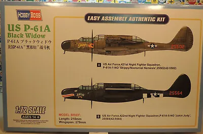 Wwii Usaf P-61a Black Widow Hobby Boss 1:72 Scale Plastic Model Airplane Kit • $28.99