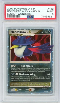 $22.72 • Buy 2007 Pokemon PSA 9 Honchkrow Lv. X - 132/132 D&P Secret Wonders MINT