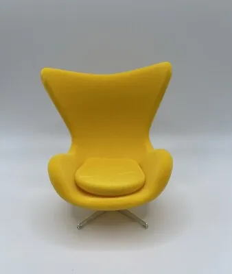 1 :12 Scale Mid Century Egg Chair Arne Jacobsen Chair Yellow MCM Miniature • $40