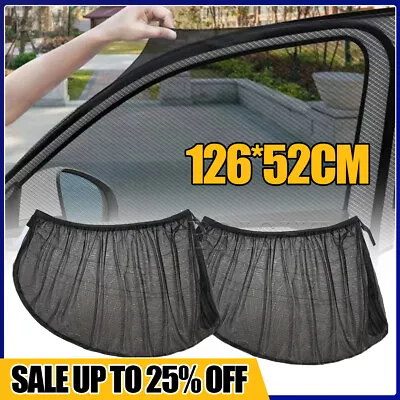 2X Universal Car Sun Mesh Blind Front Rear Window UV Protector Sun Shade Covers • £3.88