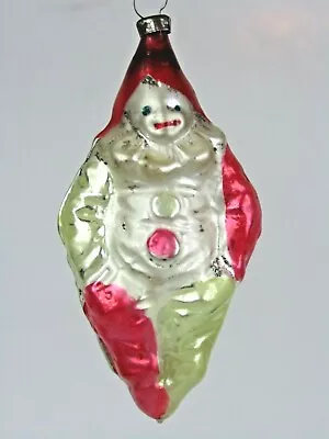 Vintage Blown Glass DIAMOND CLOWN Christmas Ornament Germany • $25